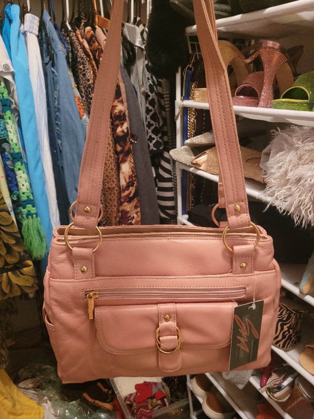 Vintage dusty pink shoulder bag